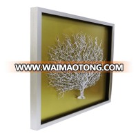 Australia Style  Yellow Wood Frame Plexi Tree 3D Wall Art Decoration