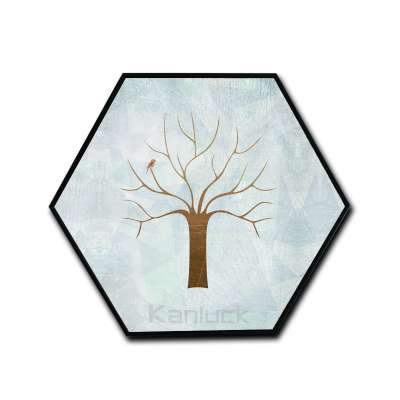 Hexagon Sharp Framed Canvas Printed Art