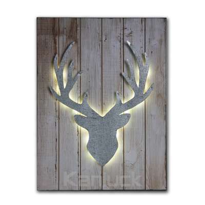 Printed Wood Art with LED Lights for Christmas Decoration