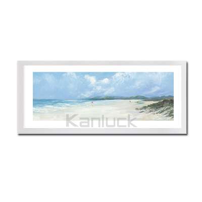 Coastal Beach with a View Framed Painting Print