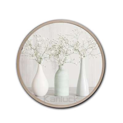 Flower Wall Art with Wood Round Frame